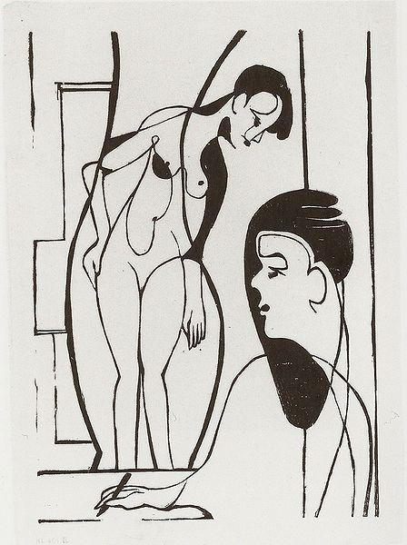 Ernst Ludwig Kirchner Artist and female modell